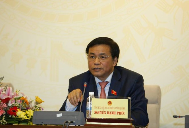 “Thế lực phản động đứng sau người tự ứng cử” chỉ là thông tin cá nhân! Tổng thư ký Quốc hội Nguyễn Hạnh Phúc. Ảnh Như Ý