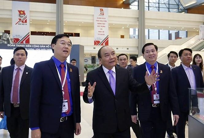 Thủ tướng tin nhiều bạn trẻ sẽ là 'chiến binh khởi nghiệp' Thủ tướng Nguyễn Xuân Phúc tại Đại hội Đoàn toàn quốc. Ảnh Như Ý