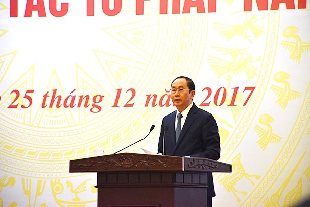 Chủ tịch nước: Giảm án tồn đọng, nâng hiệu quả thu hồi tài sản Chủ tịch nước Trần Đại Quang phát biểu tại hội nghị