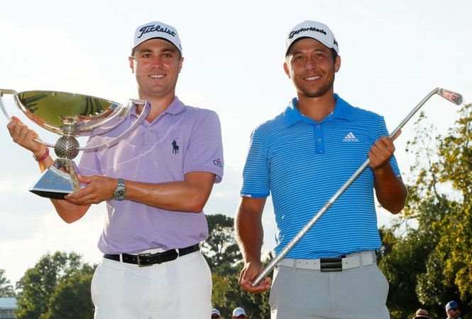 Tay golf Justin Thomas ẵm 10 triệu USD tiền thưởng Justin Thomas nhận danh hiệu FedEx Cup và ẵm 10 triệu USD. Còn Schauffele khép lại mùa giải bằng chức vô địch Tour Championship đầu tiên trong sự nghiệp