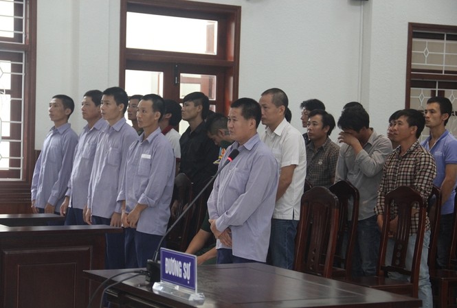 Vụ phá rừng pơmu: Nguyên đồn phó biên phòng lãnh 48 tháng tù Nguyên đồn phó biên phòng và 20 đồng phạm hầu tòa. Ảnh: Thanh Trần.