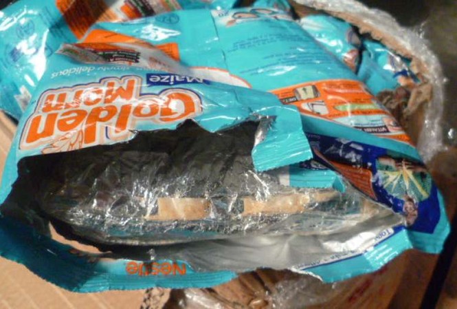 Phát hiện 51kg ma túy đá trong... túi ngũ cốc ăn sáng Số ma túy đá được ngụy trang thành ngũ cốc ăn sáng.