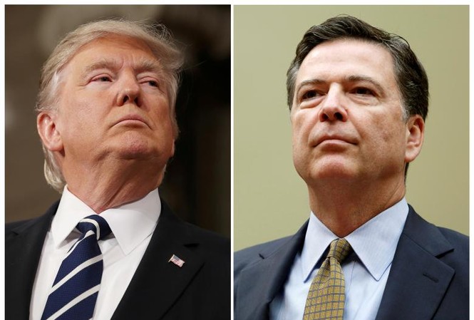 Tổng thống Trump từ bỏ đặc quyền chặn lời khai của cựu Giám đốc FBI Tổng thống Mỹ Donald Trump (trái) và cựu Giám đốc Cục Điều tra liên bang Mỹ FBI (phải).