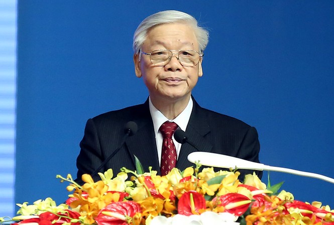 Quan hệ Việt - Lào Tổng Bí thư Nguyễn Phú Trọng phát biểu tại Lễ kỷ niệm.