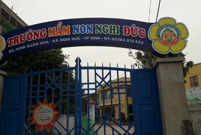 Công an vào cuộc vụ phụ huynh tố cô giáo đánh gãy ngón tay học sinh 5 tuổi Trường mầm non Nghi Đức nơi xảy ra sự việc.