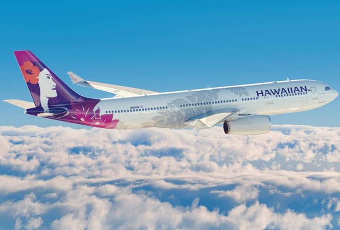 Hi hữu: Chuyến bay cất cánh năm 2018, hạ cánh năm... 2017 Máy bay của hãng hàng không Hawaiian Airlines. Ảnh: Facebook