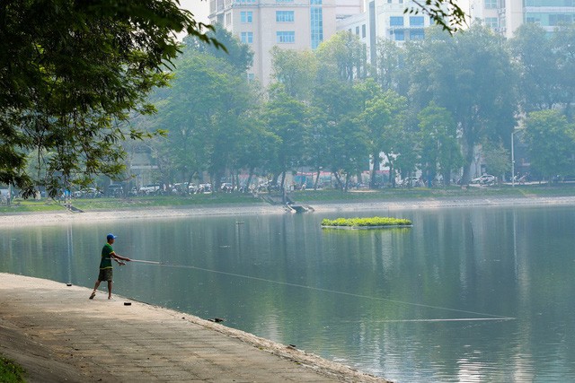 Thản nhiên câu cá gần đàn thiên nga ở hồ Thiền Quang Hồ Thiền Quang thường xuyên có hàng chục người tới đây câu cá mỗi ngày. Hoạt động câu cá ở hồ đã tồn tại trong thời gian rất lâu dù đây là việc bị cấm.