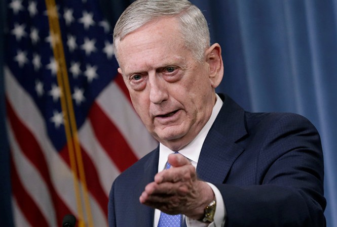 Mỹ khẳng định tiếp tục hiện diện ở Biển Đông Bộ trưởng Quốc phòng Mỹ Jim Mattis. Ảnh: Sputnik