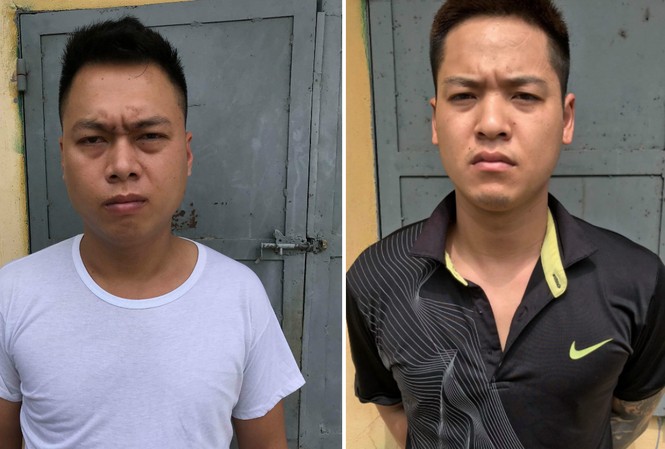 'Con nợ' bị đánh đập, ép cầm xe máy vì chậm trả lãi Hai đối tượng Trần Mạnh Cường (SN 1994) và Lê Minh Đức (SN 1994, cùng trú thị trấn Quang Minh, huyện Mê Linh, Hà Nội) bị bắt tạm giam vì hành vi cướp tài sản