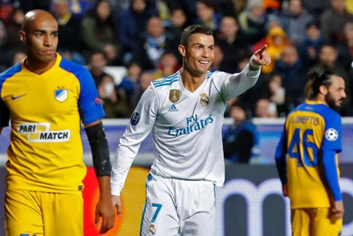 Đại thắng APOEL Nicosia, Real lập cột mốc lịch sử Ronaldo lập cú đúp trong chiến thắng trước APOEL Nicosia.