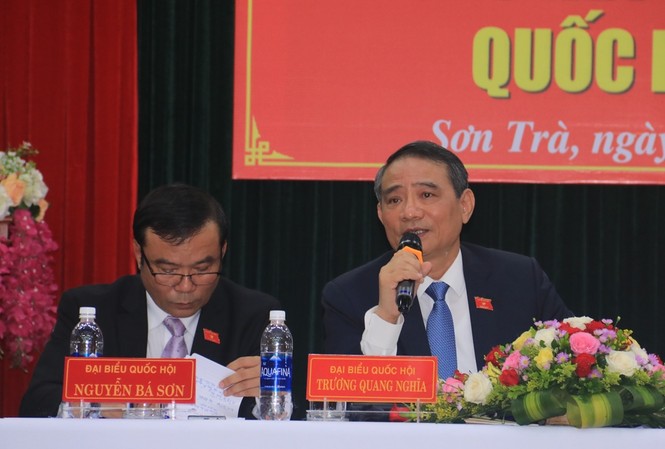 Đà Nẵng sẽ đối thoại với dân về kết luận thanh tra đất đai Ông Trương Quang Nghĩa, Bí thư Thành ủy Đà Nẵng trả lời ý kiến của các cử tri liên quan đến kết luận thanh tra đất đai. Ảnh Nguyễn Thành