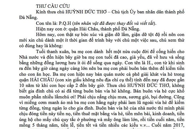 Chủ tịch Đà Nẵng yêu cầu xử lý cán bộ quy tắc đô thị vòi vĩnh Thư cầu cứu, phản ánh cán bộ đội quy tắc đô thị vòi vĩnh, có thái độ không tốt của công dân gửi Chủ tịch UBND Đà Nẵng.