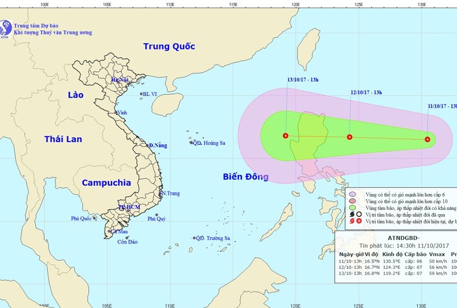 Xuất hiện áp thấp nhiệt đới hướng vào biển Đông Áp thấp nhiệt đới nhiều khả năng sẽ vào biển Đông trong vài ngày tới