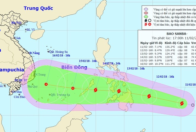 Gần Tết, xuất hiện bão đang tiến sát biển Đông Nhiều khả năng bão Sanba sẽ là cơn bão đặc biệt, xuất hiện vào dịp Tết trên biển Đông