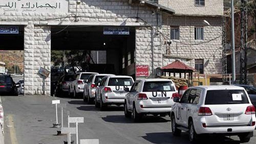 Xe chở vũ khí hóa học Syria suýt bị tấn công Đoàn xe của Liên Hợp Quốc tại Syria