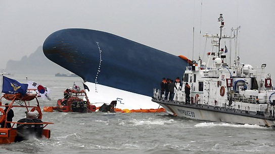 Bảo mật danh tính học sinh làm chứng vụ chìm phà Sewol Hiện trường chìm phà Sewol