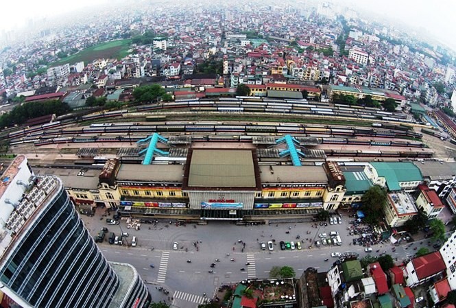 Dự án cao ốc 70 tầng: Xem xét vì ga Hà Nội là đầu mối giao thông lớn Ga Hà Nội nhìn từ trên cao