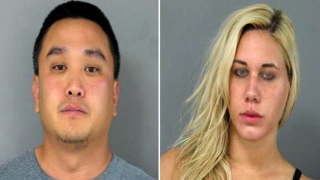 Bắt giữ cặp đôi “mây mưa” trên mái nhà hàng Michael Suh và Nicole Germack (Ảnh: Mirror)