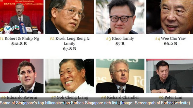 Tỷ phú giàu nhất Singapore có tài sản 12,8 tỷ USD Top những người giàu nhất Singapore (Ảnh: Channel News Asia)