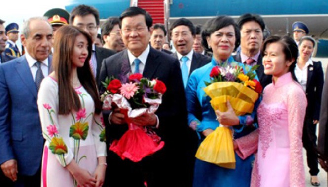 Chủ tịch nước Trương Tấn Sang bắt đầu thăm cấp Nhà nước Cộng hòa Azerbaijan Chủ tịch nước Trương Tấn Sang bắt đầu thăm cấp Nhà nước Cộng hòa Azerbaijan