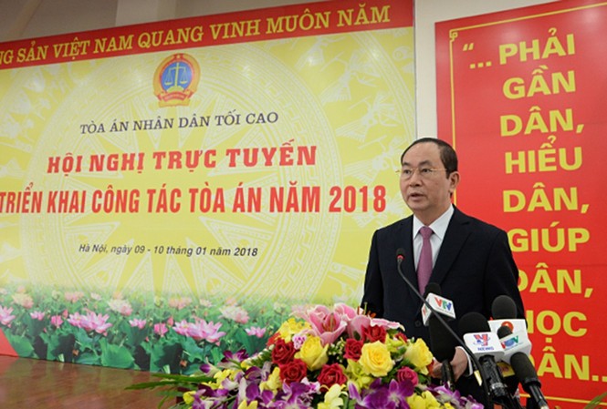 Chủ tịch nước yêu cầu tập trung xét xử các vụ án kinh tế, tham nhũng Chủ tịch nước Trần Đại Quang.
