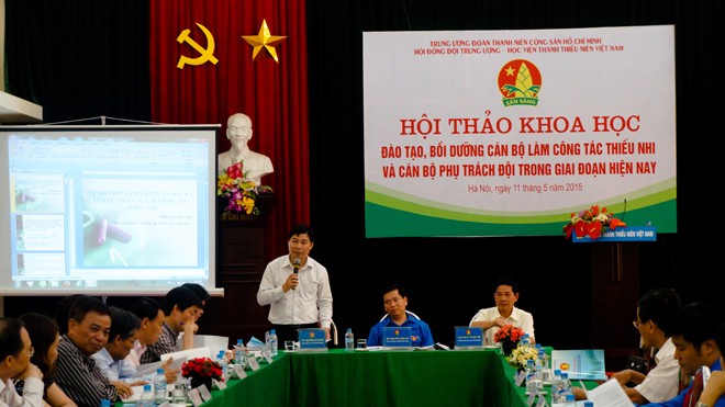 Hội thảo nâng cao chất lượng hiệu quả công tác Đội TS. Nguyễn Hải Đăng – giám đốc Học viện Thanh thiếu niên Việt Nam phát biểu tại hội thảo. Ảnh: N.T