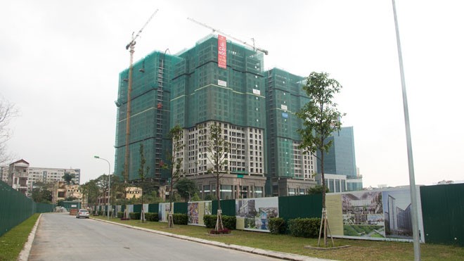 Cất nóc Dự án Home City Trung Kính Hình ảnh thực tế dự án Home City