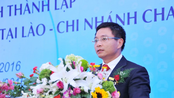 VietinBank Lào khai trương Chi nhánh Champasak Ông Nguyễn Văn Thắng - Chủ tịch HĐQT Vietinbank phát biểu tại Lễ khai trương