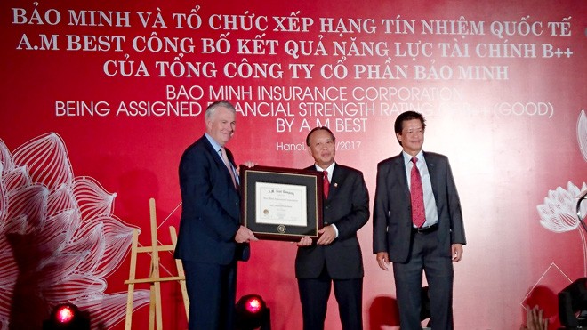 Bảo hiểm Bảo Minh nhận mức xếp hạng tín nhiệm tốt Bảo hiểm Bảo Minh được A.M.Best trao chứng nhận xếp hạng B++.