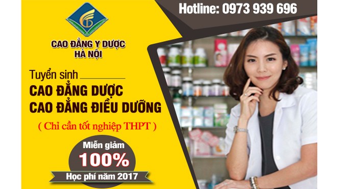 Miễn 100% học phí cho ngành học Cao đẳng Dược, Cao đẳng Điều Dưỡng năm 2017 Miễn 100% học phí cho ngành học Cao đẳng Dược, Cao đẳng Điều Dưỡng năm 2017