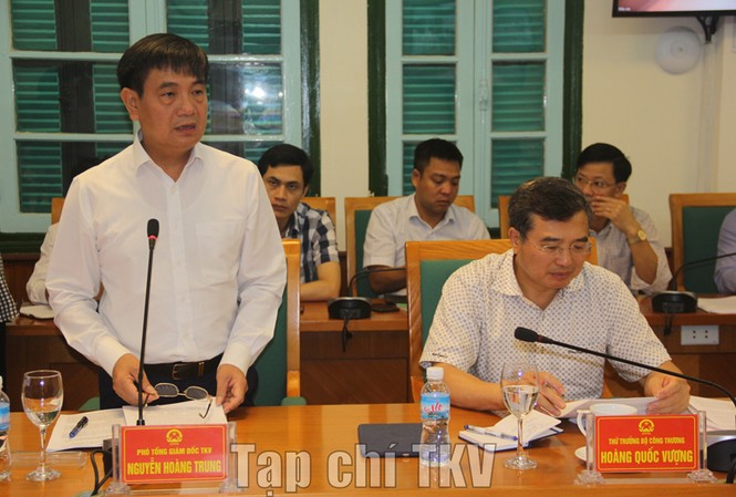 Tổng Công ty Đông Bắc dự kiến lương bình quân 10,630 triệu đồng/ người Phó TGĐ Tập đoàn TKV Nguyễn Hoàng Trung báo cáo về tình hình SXKD