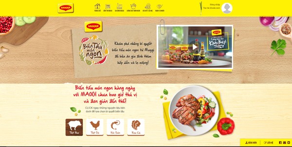 Maggi và bộ sưu tập ý tưởng biến tấu món ngon mỗi ngày Trang Web của Maggi và bộ sưu tập biến tấu các món ngon