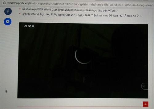 Dịch vụ xem World Cup qua Internet bị quá tải ngày khai mạc Cả ứng dụng VTV Online lẫn chuyên trang World Cup của VTV đều bị quá tải. Ảnh: Hoàng Phương.