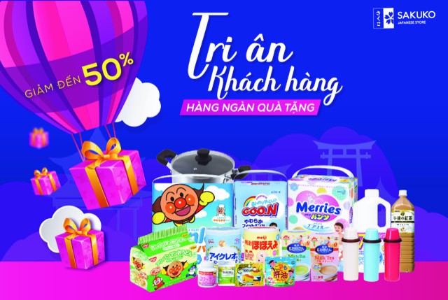 Hàng Nhật nội địa ưu đãi tới 50% tại hệ thống Sakuko Japanese Store Hàng Nhật nội địa ưu đãi tới 50% tại hệ thống Sakuko Japanese Store