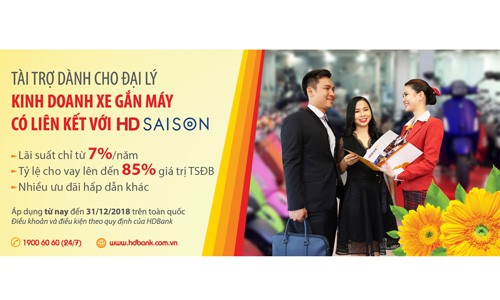 HDBank cho vay 7%/năm các đại lý xe gắn máy có liên kết với HDSAISON HDBank cho vay 7%/năm các đại lý xe gắn máy có liên kết với HDSAISON