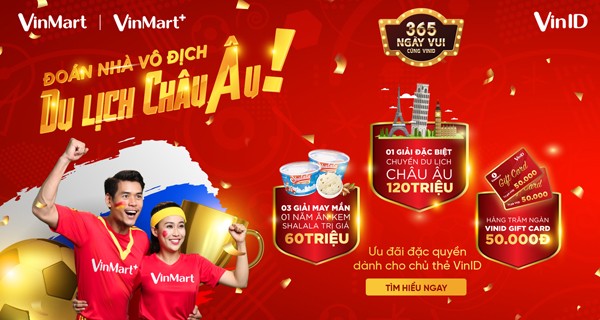'Đoán nhà vô địch – Du lịch Châu Âu' cùng VinID 'Đoán nhà vô địch – Du lịch Châu Âu' cùng VinID
