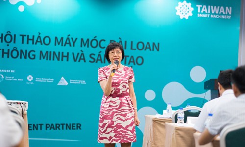 Đài Loan chia sẻ các giải pháp sản xuất thông minh Bà Fang-Miao Lin - Phó Chủ tịch Hiệp hội Ngoại thương Đài Loan – TAITRA