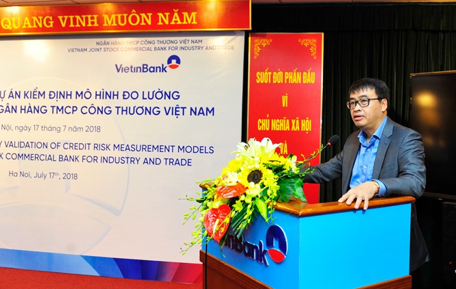 Khởi động Dự án Kiểm định mô hình đo lường rủi ro tín dụng Ông Lê Trung Kiên - Phó Vụ trưởng Vụ 5, TTGSNH, NHNN phát biểu