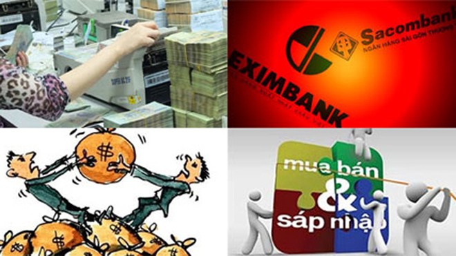 Sáp nhập ngân hàng để trút gánh nợ xấu? Sáp nhập tất yếu hay chạy nợ xấu?. Ảnh: ST