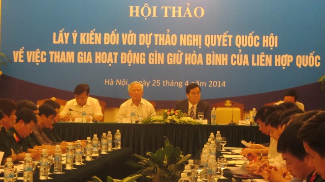 Việt Nam tham gia hoạt động nhân đạo, hỗ trợ Góp ý dự thảo Nghị quyết của Quốc hội về việc Việt Nam tham gia hoạt động gìn giữ hòa bình của LHQ. Ảnh: Trúc Quỳnh