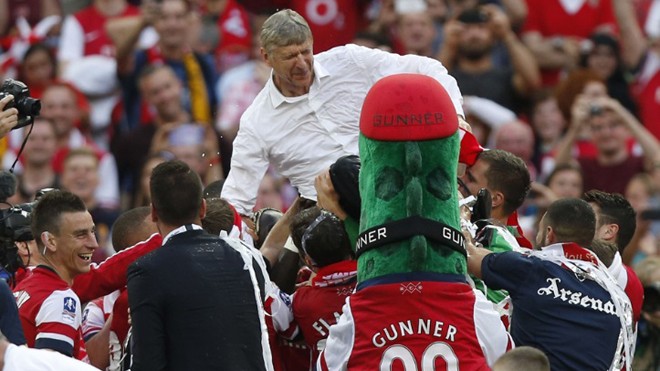 Arsenal: Chín năm hạn hán đã qua Đã lâu lắm rồi HLV Wenger mới được nếm men chiến thắng. Ảnh: Getty Images