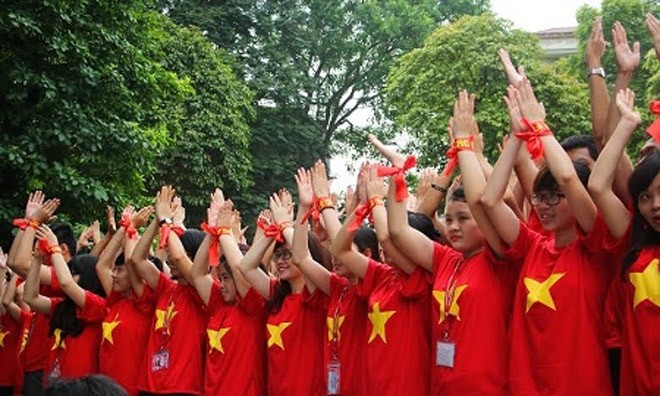 Hội Liên hiệp Thanh niên Việt Nam phản đối hành động sai trái của Trung Quốc Thanh niên Việt Nam hướng về Biển Đông.