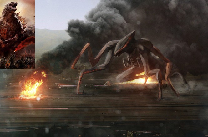 Godzilla - Khi Chúa cũng 'lập trình' Tạo hình của Godzilla (trái) và quái vật Muto trong phim.