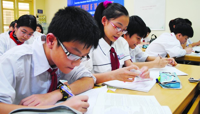 Tuyển sinh đầu cấp ở Hà Nội: Áp lực quá tải học sinh lớp 6 Học sinh trường THCS Ngô Sĩ Liên, Hoàn Kiếm, Hà Nội