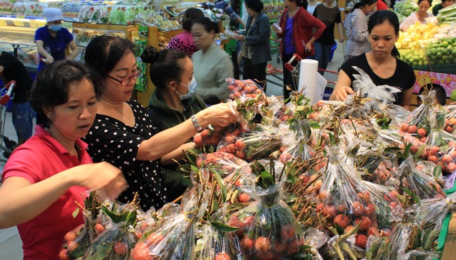 Tiêu thụ nông sản: Không để nông dân tự bơi Hệ thống siêu thị Coop Mart đẩy mạnh tiêu thụ vải