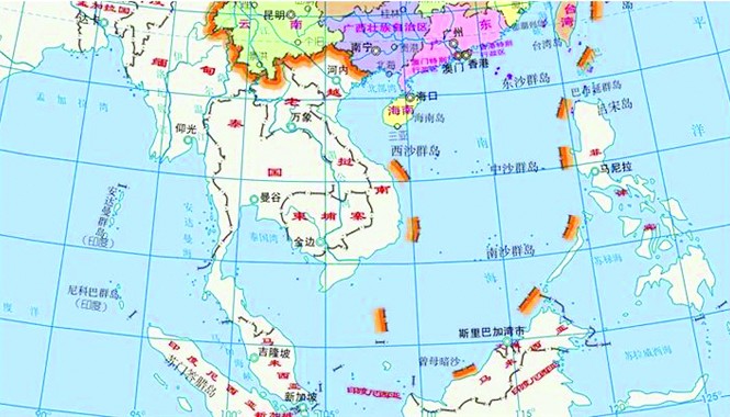 Học giả Trung Quốc phê phán Đường Lưỡi bò 10 đoạn Tấm bản đồ khổ dọc mới vẽ Đường 10 đoạn bị học giả Trung Quốc cho là “trò trẻ con”