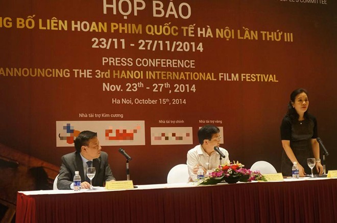 Liên hoan phim Quốc tế Hà Nội 3 có gì mới? Quang cảnh tại buổi họp báo công bố LHP Quốc tế Hà Nội lần thứ III trong sáng ngày 15/10. Ảnh: Zing