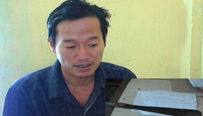 Hàng chục cảnh sát bao vây kẻ truy sát hàng xóm Can phạm Ninh cùng tang vật vụ án.