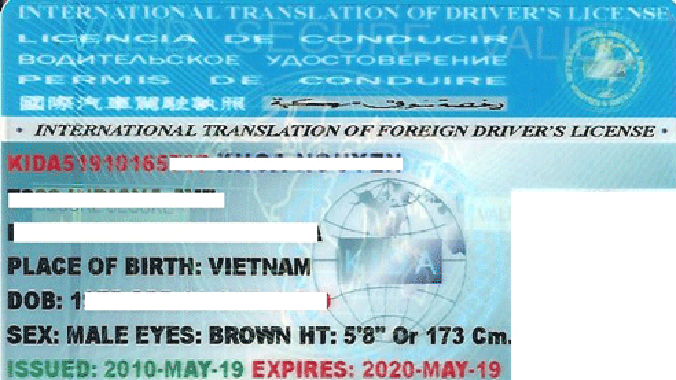 Được cấp thêm Giấy phép lái xe quốc tế không phải sát hạch Mẫu Giấy phép lái xe quốc tế. Ảnh minh họa.