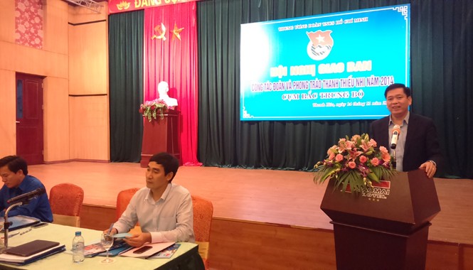 Nhiều đổi mới, sáng tạo trong Công tác Đoàn và phong trào thanh thiếu nhi Anh Nguyễn Long Hải- Bí thư T.Ư Đoàn phát biểu tại hội nghị. Ảnh: Hoàng Lam.